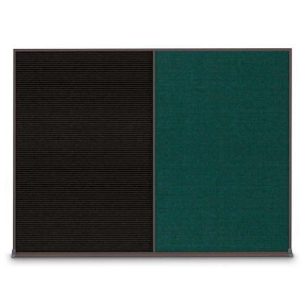 United Visual Products Double Door Radius Corkboard, 60"X36", B UV8004-BRONZE-SURF